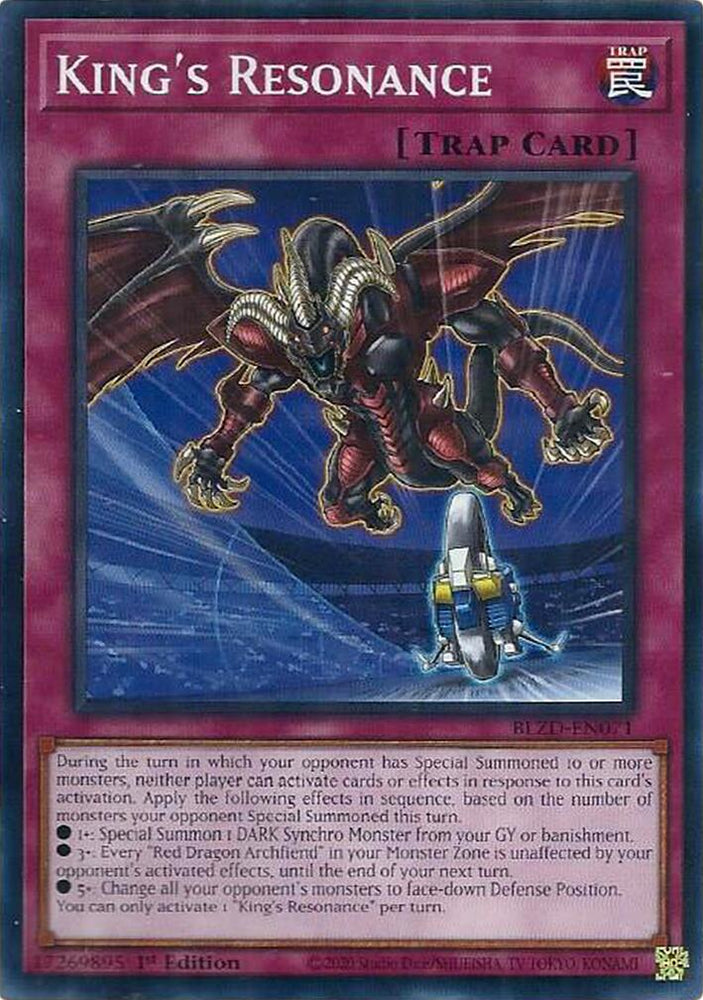 King's Resonance [BLZD-EN071] Common - Yugioh Cards For Your TCG Needs!
