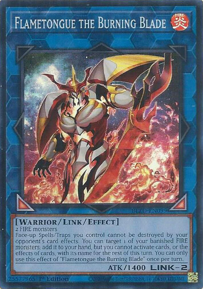 Flametongue the Burning Blade [BLZD-EN099] Super Rare - Yugioh Cards For Your TCG Needs!