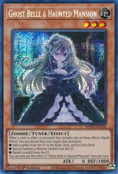 Ghost Belle & Haunted Mansion [MP22-EN258] Prismatic Secret Rare - Yugioh Cards For Your TCG Needs!