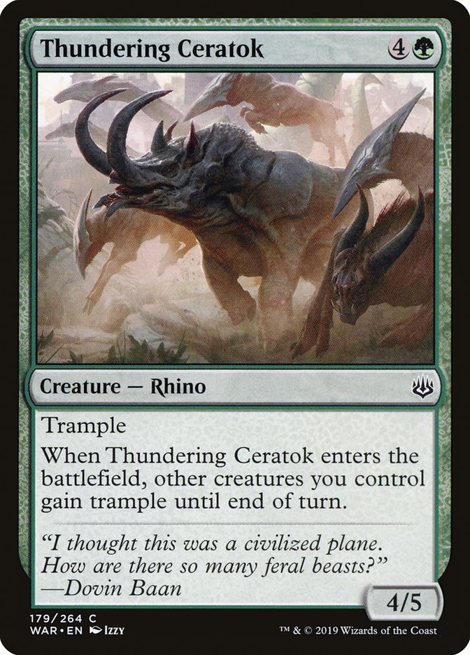 Thundering Ceratok [War of the Spark] Magic: The Gathering