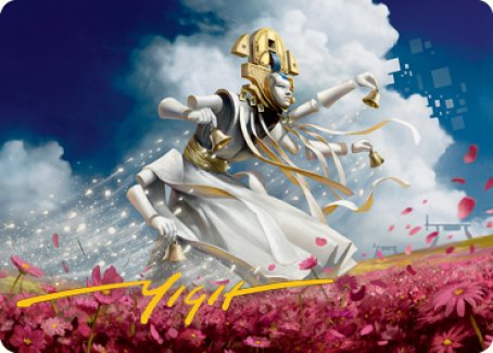 Myojin of Blooming Dawn Art Card (Gold-Stamped Signature) [Kamigawa: Neon Dynasty Art Series] Magic: The Gathering