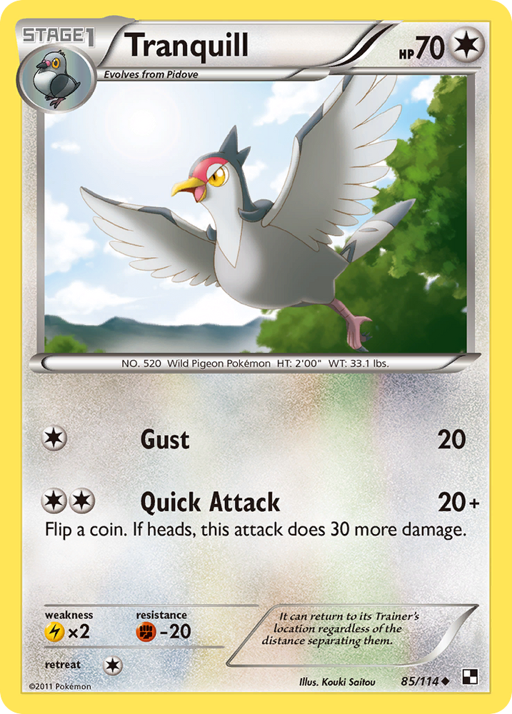 Tranquill (85/114) [Black & White: Base Set] Pokémon
