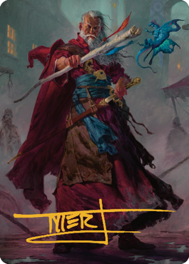 Elminster Art Card (64) (Gold-Stamped Signature) [Commander Legends: Battle for Baldur's Gate Art Series] Magic: The Gathering