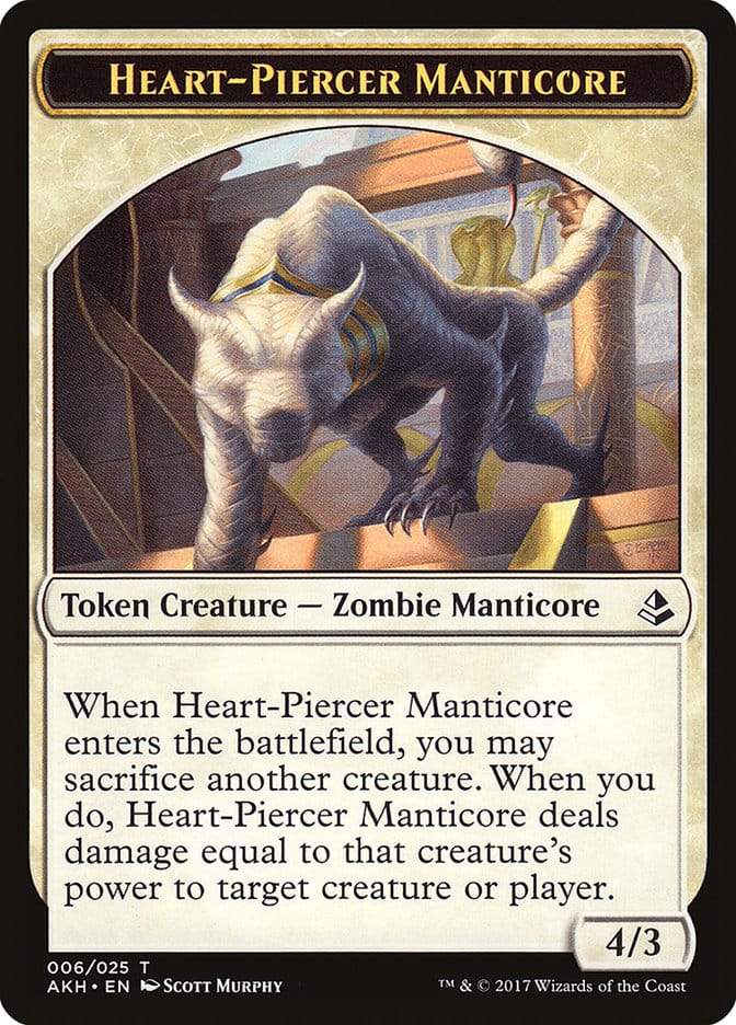 Heart-Piercer Manticore Token [Amonkhet Tokens] Magic: The Gathering