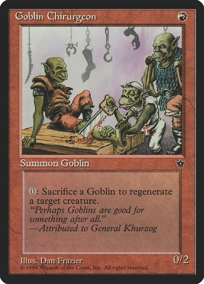 Goblin Chirurgeon (Dan Frazier) [Fallen Empires] Magic: The Gathering