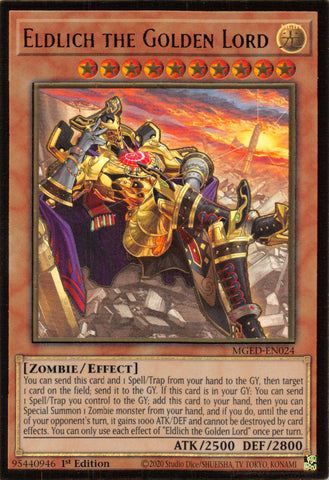 Eldlich the Golden Lord (Alternate Art) [MGED-EN024] Gold Rare - Yugioh Cards For Your TCG Needs!