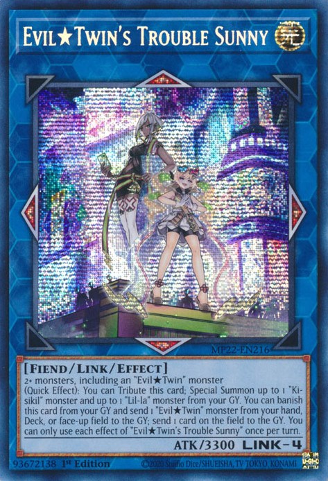 Evil Twin's Trouble Sunny [MP22-EN216] Prismatic Secret Rare - Yugioh Cards For Your TCG Needs!