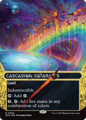 Cascading Cataracts (0095) (Borderless) (Galaxy Foil) [Edge of Eternities: Stellar Sights] Magic: The Gathering