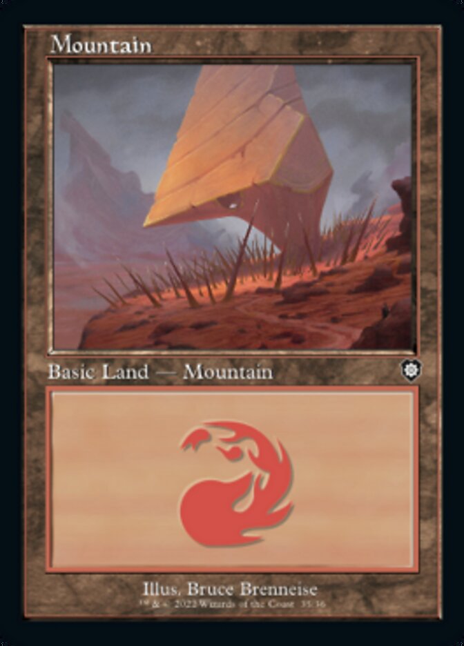 Mountain (035) (Retro) [The Brothers' War Commander] Magic: The Gathering