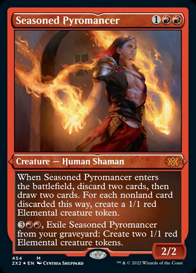 Seasoned Pyromancer (Foil Etched) [Double Masters 2022] Magic: The Gathering
