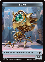 Servo // Warrior Double-Sided Token [Tarkir: Dragonstorm Commander Tokens] Magic: The Gathering