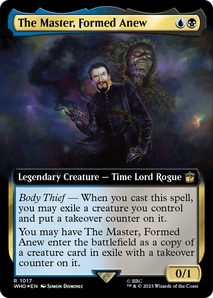 The Master, Formed Anew (Extended Art) (Surge Foil) [Doctor Who] Magic: The Gathering