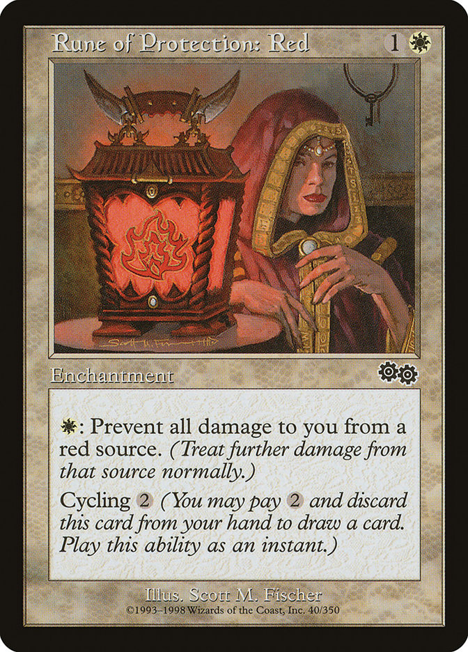 Rune of Protection: Red [Urza's Saga] Magic: The Gathering