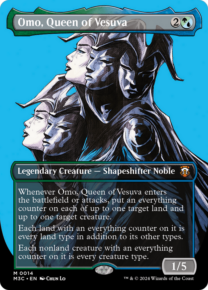 Omo, Queen of Vesuva (Borderless) [Modern Horizons 3 Commander] Magic: The Gathering