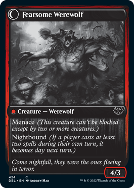 Fearful Villager // Fearsome Werewolf [Innistrad: Double Feature] Magic: The Gathering