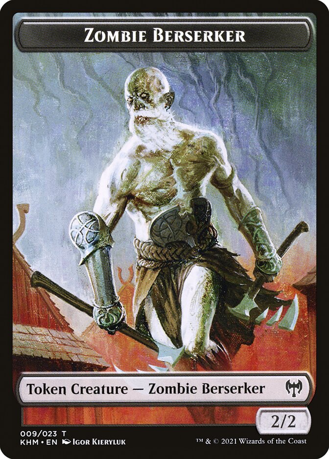 Treasure // Zombie Berserker Double-Sided Token [Kaldheim Tokens] Magic: The Gathering