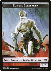 Treasure // Zombie Berserker Double-Sided Token [Kaldheim Tokens] Magic: The Gathering