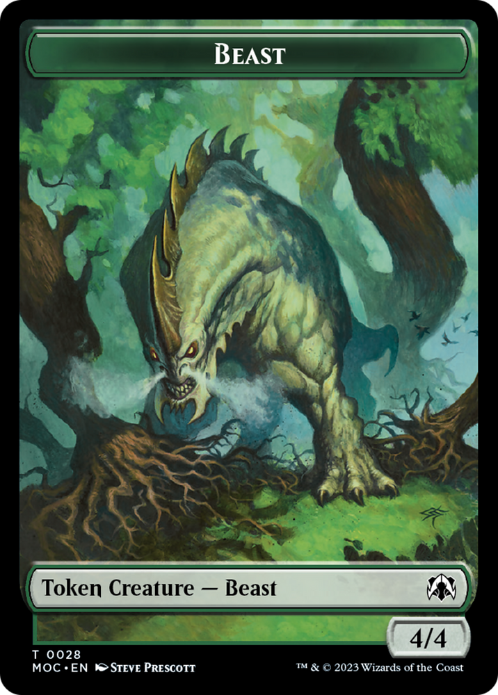 Thopter // Beast Double-Sided Token [March of the Machine Commander Tokens] Magic: The Gathering