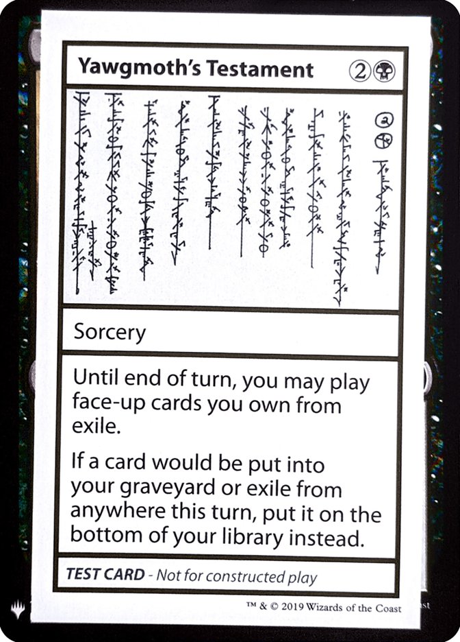 Yawgmoth's Testament [Mystery Booster Playtest Cards] Magic: The Gathering
