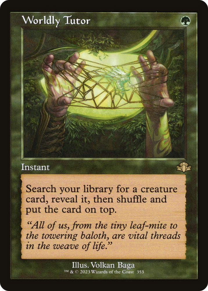 Worldly Tutor (Retro) [Dominaria Remastered] Magic: The Gathering