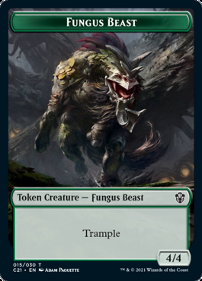 Demon // Fungus Beast Double-Sided Token [Commander 2021 Tokens] Magic: The Gathering