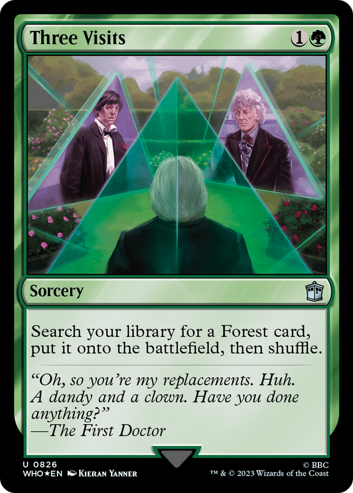 Three Visits (Surge Foil) [Doctor Who] Magic: The Gathering