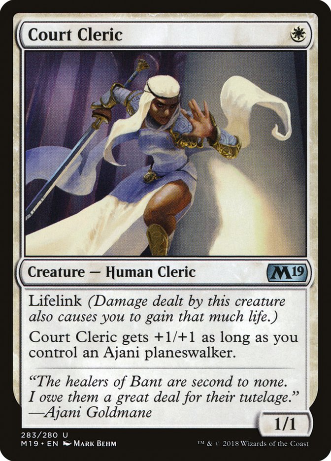 Court Cleric [Core Set 2019] Magic: The Gathering