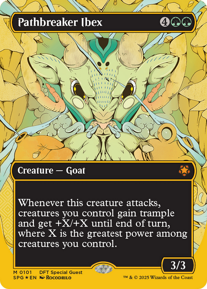 Pathbreaker Ibex (Borderless) (First-Place Foil) [Aetherdrift Special Guests] Magic: The Gathering