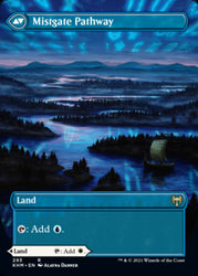 Hengegate Pathway // Mistgate Pathway (Borderless Alternate Art) [Kaldheim] Magic: The Gathering