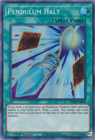 Pendulum Halt [MP20-EN098] Super Rare - Yugioh Cards For Your TCG Needs!