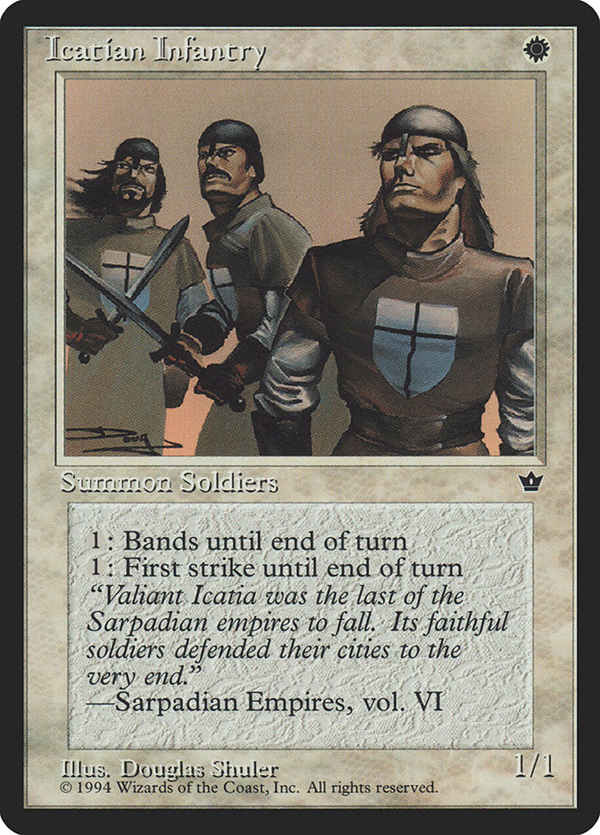 Icatian Infantry (Douglas Shuler) [Fallen Empires] Magic: The Gathering