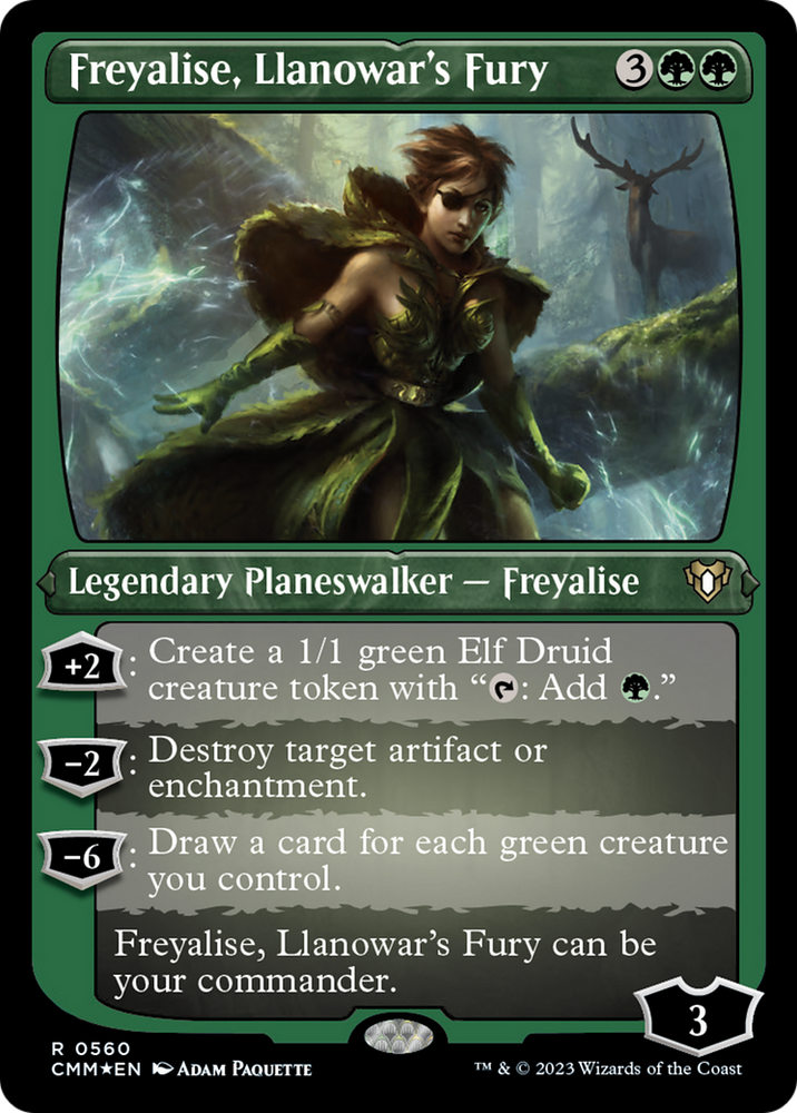Freyalise, Llanowar's Fury (Foil Etched) [Commander Masters] Magic: The Gathering