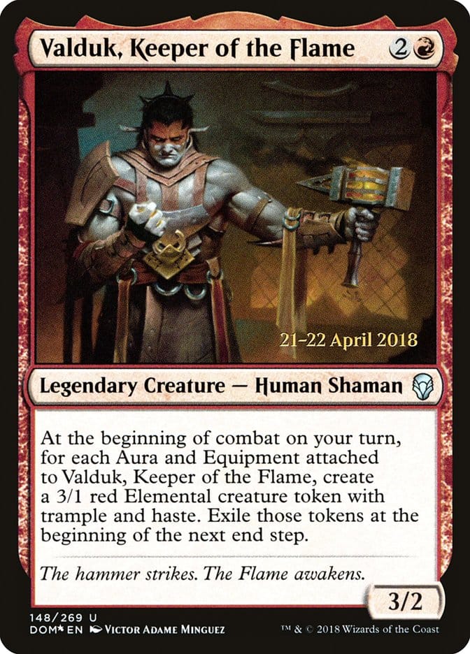 Valduk, Keeper of the Flame [Dominaria Prerelease Promos] Magic: The Gathering