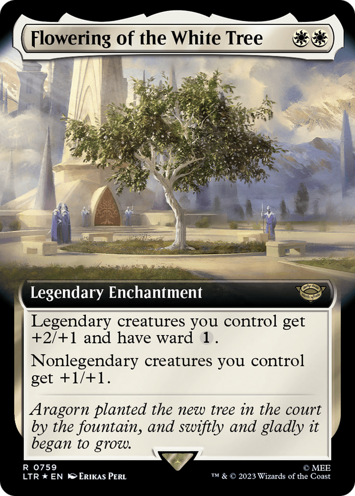 Flowering of the White Tree (Extended Art) (Surge Foil) [The Lord of the Rings: Tales of Middle-Earth] Magic: The Gathering