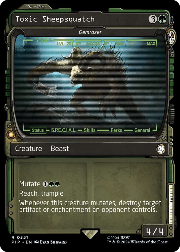 Toxic Sheepsquatch - Gemrazer (Showcase) [Fallout] Magic: The Gathering
