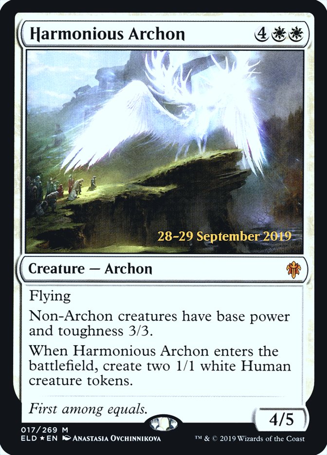 Harmonious Archon [Throne of Eldraine Prerelease Promos] Magic: The Gathering