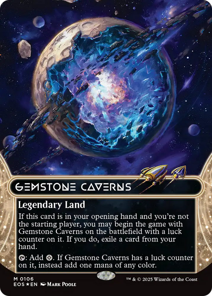 Gemstone Caverns (0106) (Borderless) (Galaxy Foil) [Edge of Eternities: Stellar Sights] Magic: The Gathering