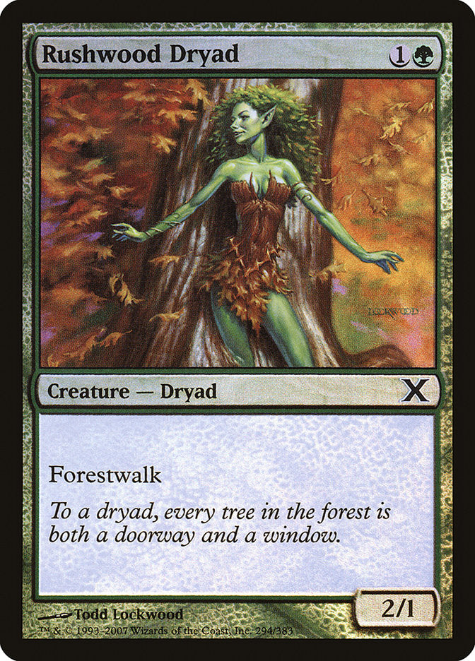Rushwood Dryad (Premium Foil) [Tenth Edition] Magic: The Gathering