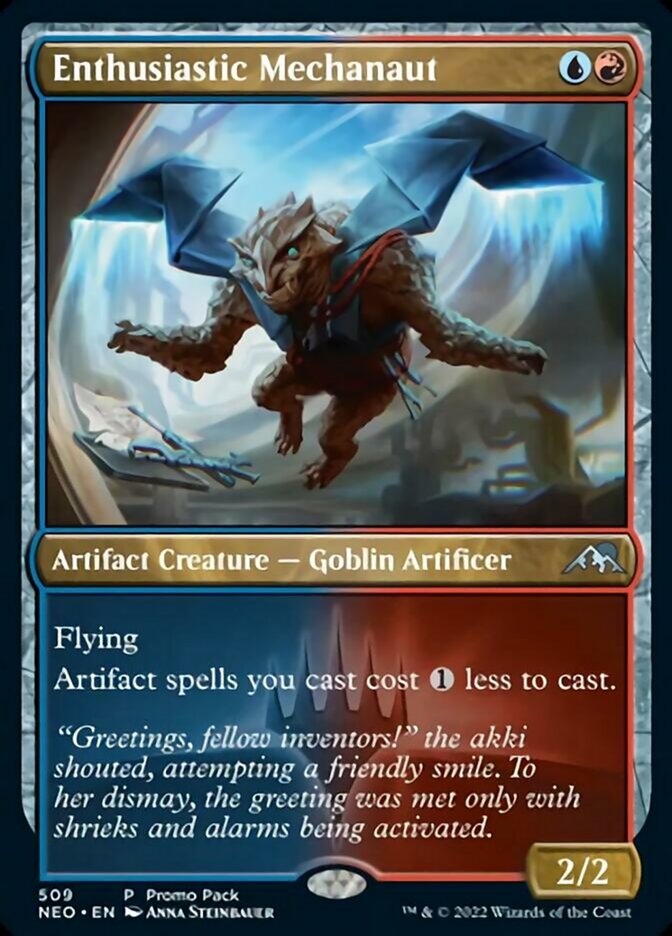Enthusiastic Mechanaut (Promo Pack) [Kamigawa: Neon Dynasty Promos] Magic: The Gathering