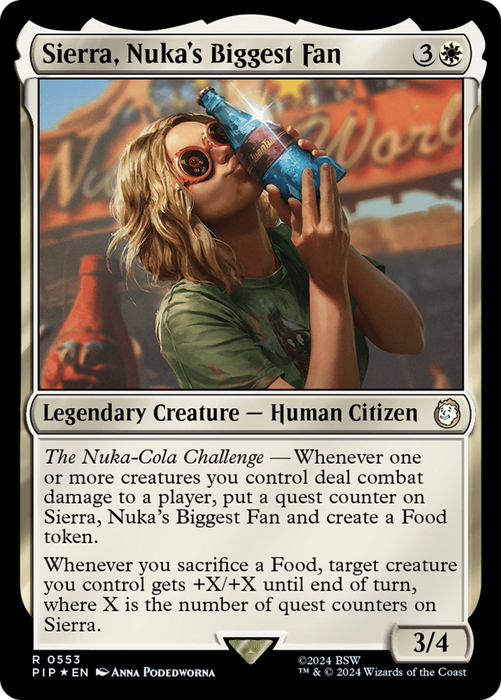 Sierra, Nuka's Biggest Fan (Surge Foil) [Fallout] Magic: The Gathering