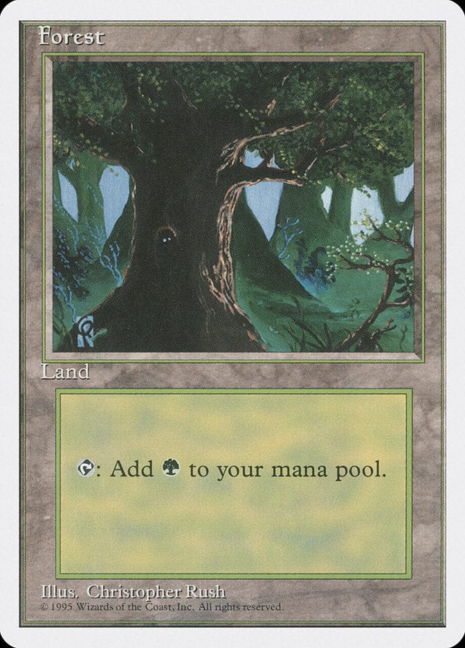 Forest (Eyes in Tree) [Fourth Edition] Magic: The Gathering