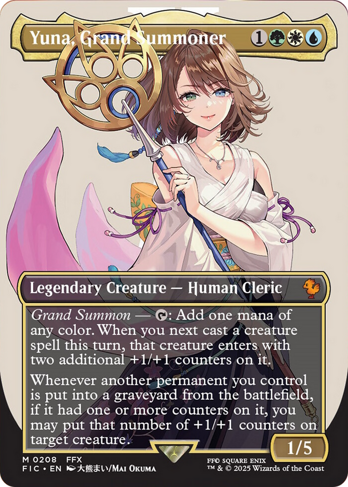 Yuna, Grand Summoner (Borderless) [FINAL FANTASY Commander] Magic: The Gathering