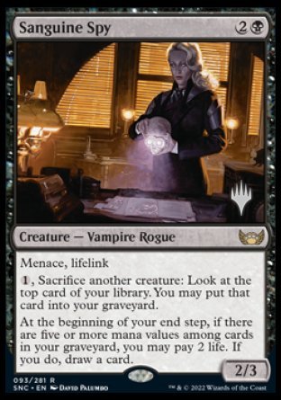 Sanguine Spy (Promo Pack) [Streets of New Capenna Promos] Magic: The Gathering