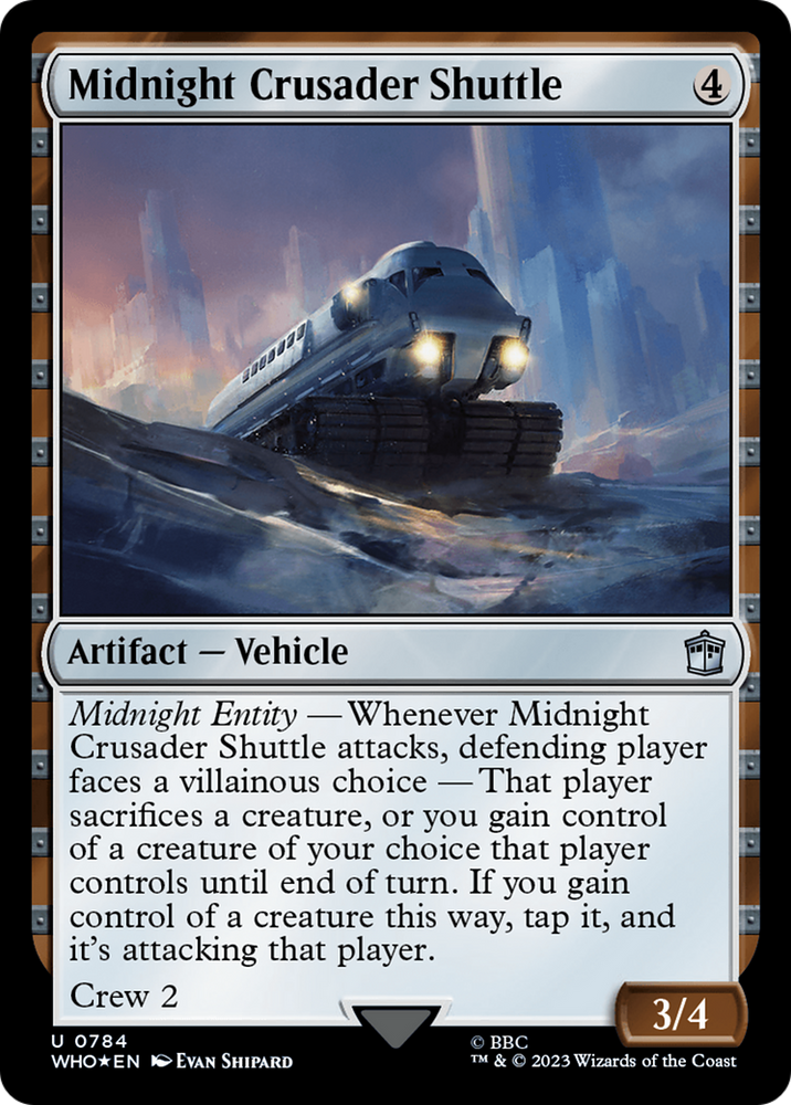 Midnight Crusader Shuttle (Surge Foil) [Doctor Who] Magic: The Gathering