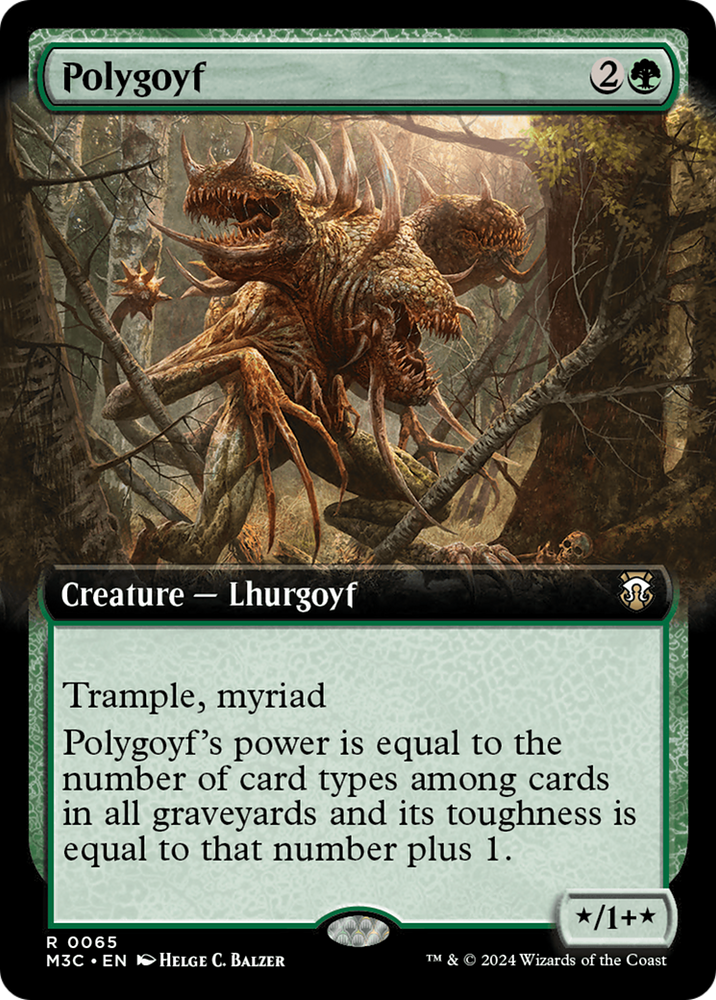 Polygoyf (Extended Art) (Ripple Foil) [Modern Horizons 3 Commander] Magic: The Gathering