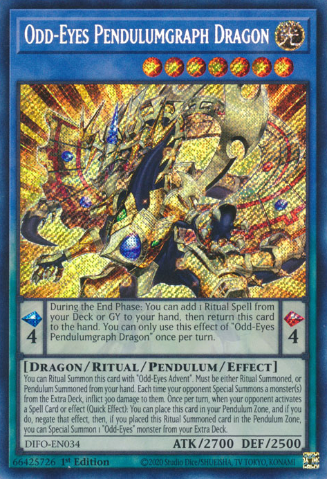 Odd-Eyes Pendulumgraph Dragon [DIFO-EN034] Secret Rare - Yugioh Cards For Your TCG Needs!