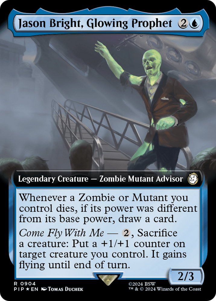 Jason Bright, Glowing Prophet (Extended Art) (Surge Foil) [Fallout] Magic: The Gathering
