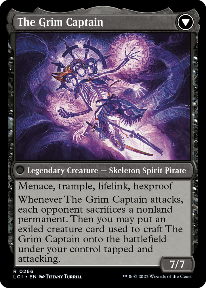 Throne of the Grim Captain // The Grim Captain [The Lost Caverns of Ixalan Prerelease Cards] Magic: The Gathering