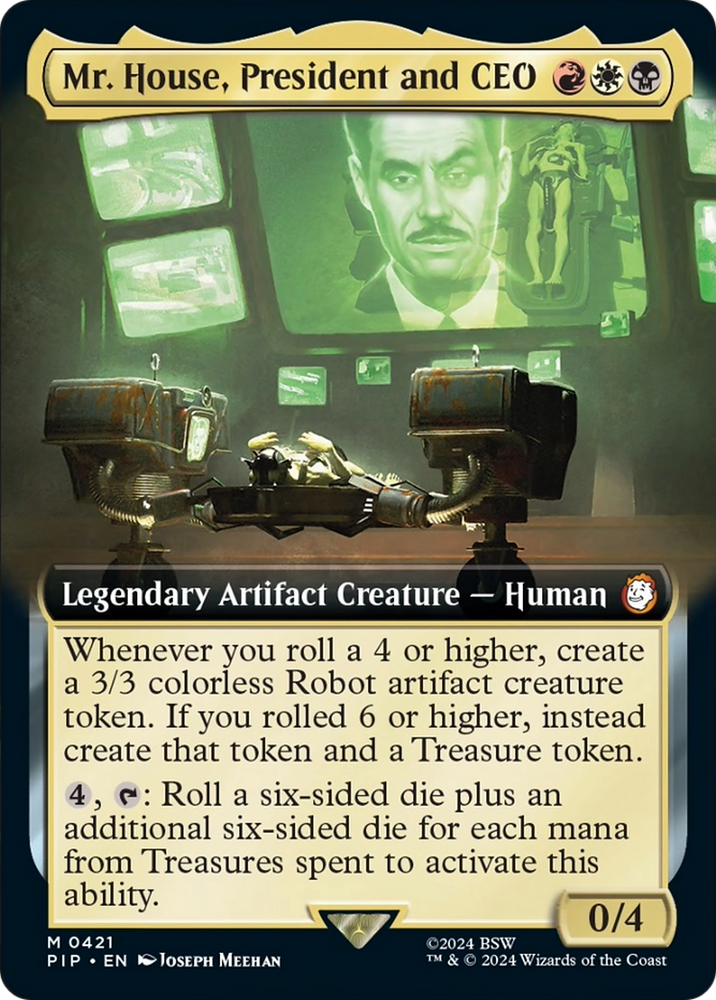 Mr. House, President and CEO (Extended Art) [Fallout] Magic: The Gathering