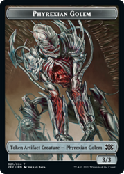 Drake // Phyrexian Golem Double-Sided Token [Double Masters 2022 Tokens] Magic: The Gathering